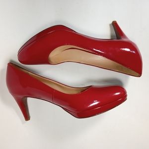 Cole Haan Women’s Red Patent Leather Almond Toe heel  Size 8.5B